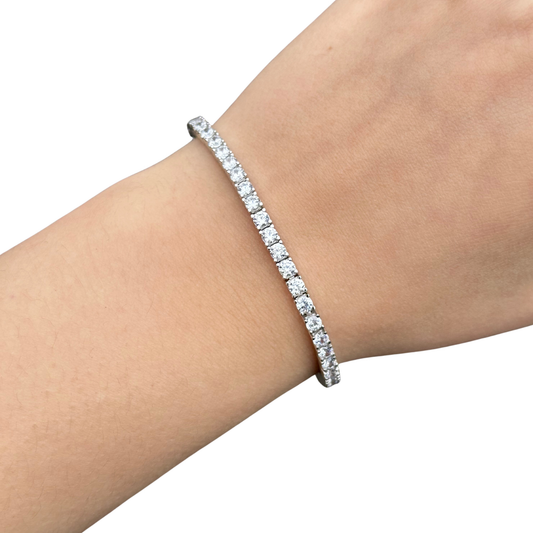 Bransoletka Tennis S925 Białe Złoto Damska - 3mm
