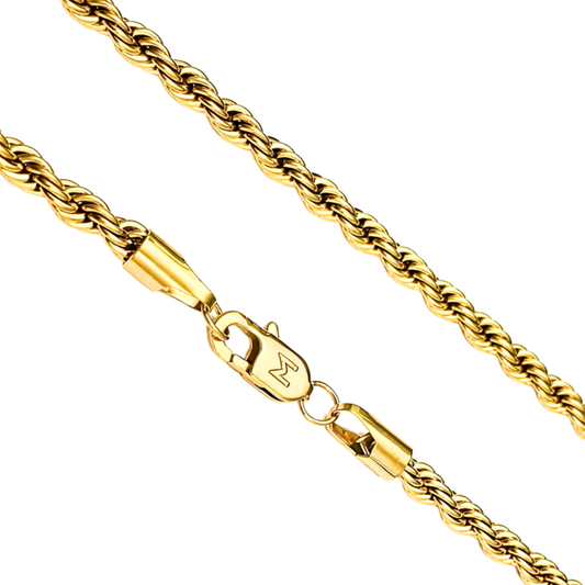 Łańcuch Rope Złoty Damski - 6mm