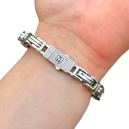 Bransoletka Królewska Białe Złoto - 8mm