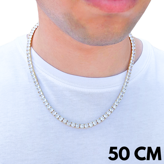 Łańcuch Tennis Złoty - 5mm