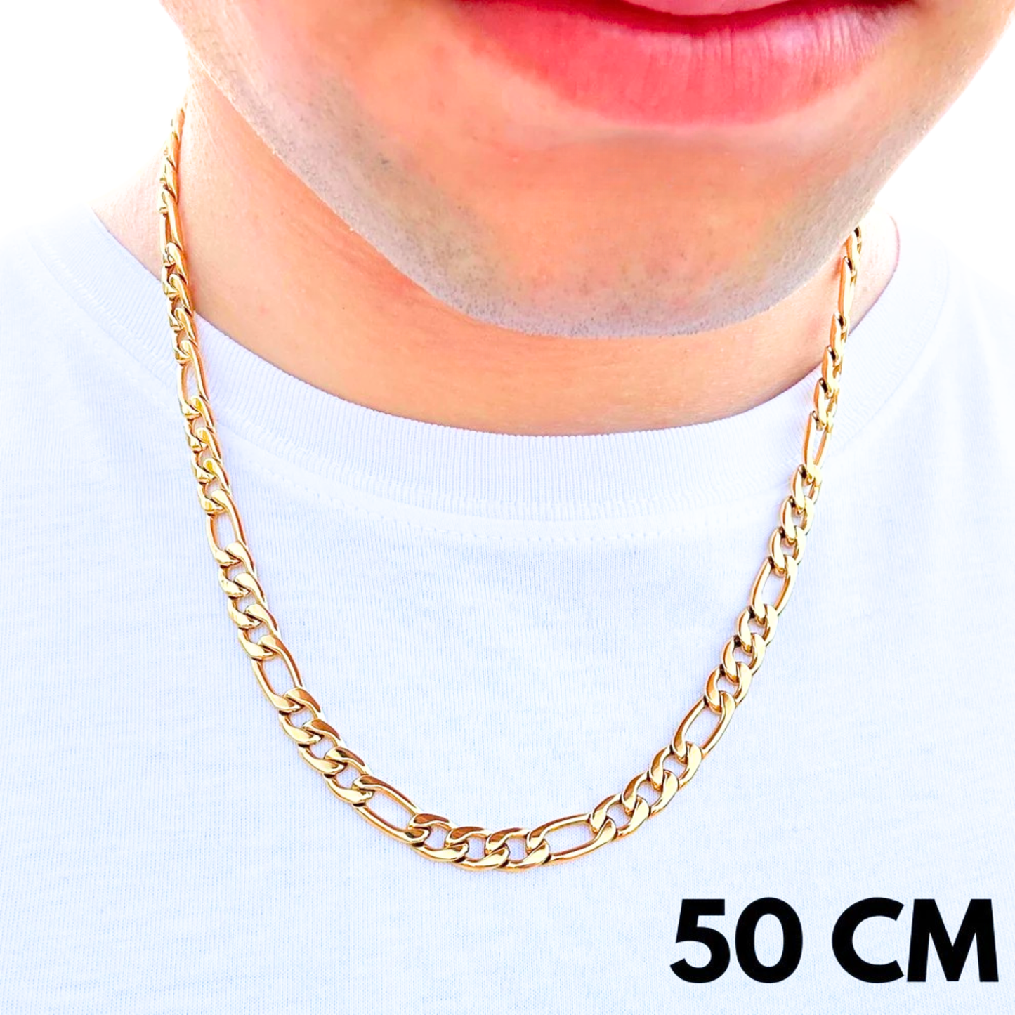 Łańcuch Figaro Złoty - 7mm