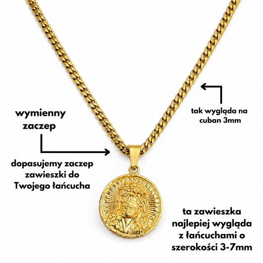 Zawieszka Jezus Medalik Złota