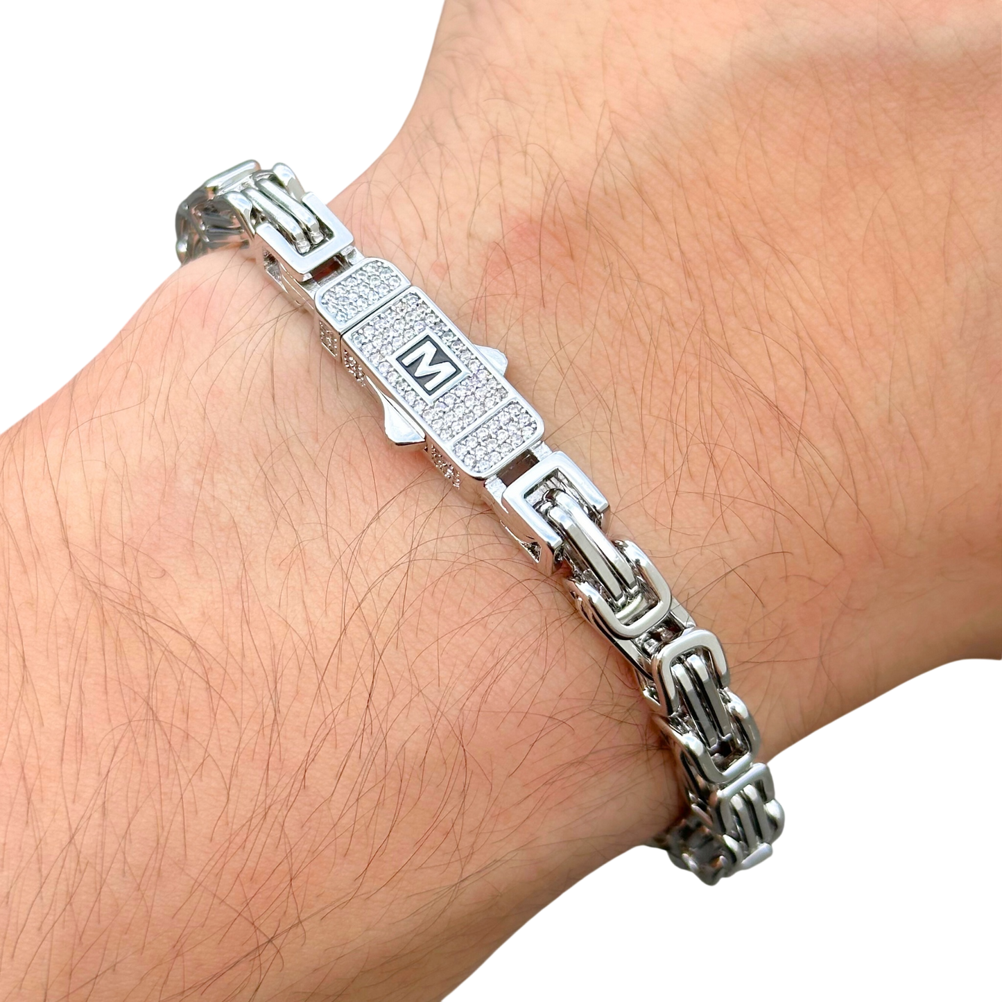 Bransoletka Królewska Białe Złoto - 6 mm