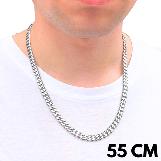 Łańcuch Cuban Białe Złoto - 8mm