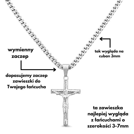 Zawieszka Crucifix Białe Złoto