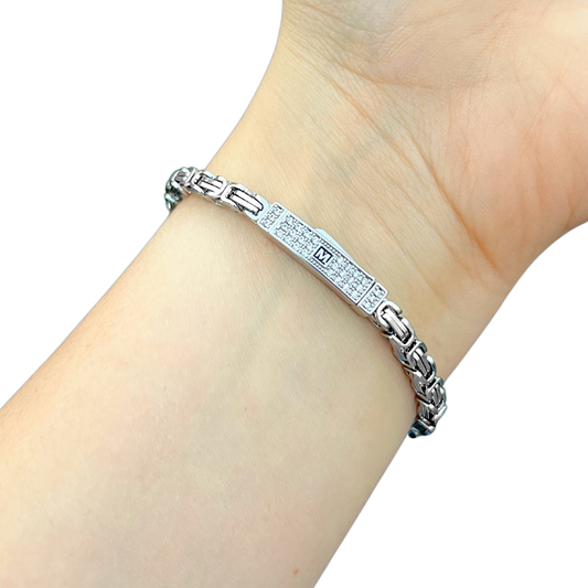 Bransoletka Królewska Białe Złoto Damska - 4mm