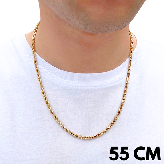 Łańcuch Rope Złoty - 3mm