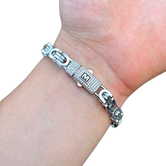 Bransoletka Szlachecka Białe Złoto - 8mm