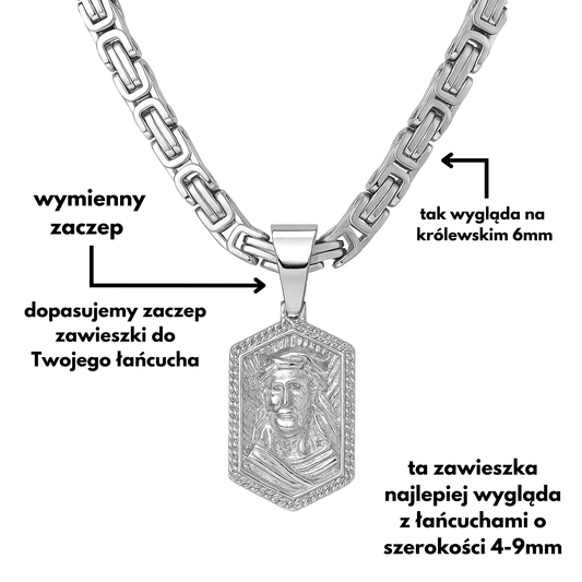 Zawieszka Jesus Medal Białe Złoto