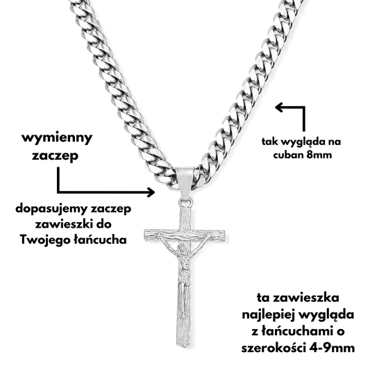 Zawieszka Savior Cross Białe Złoto