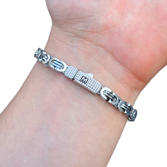 Bransoletka Szlachecka Białe Złoto - 6mm