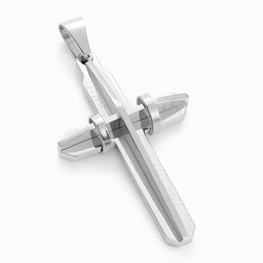 Zawieszka Modern Cross Białe Złoto