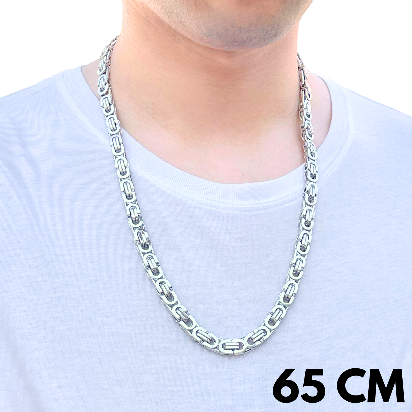 Łańcuch Szlachecki Białe Złoto - 8 mm