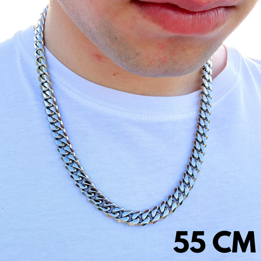 Łańcuch Cuban Białe Złoto - 10mm