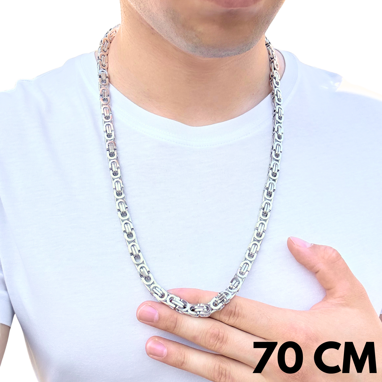 Łańcuch Szlachecki Białe Złoto - 8 mm