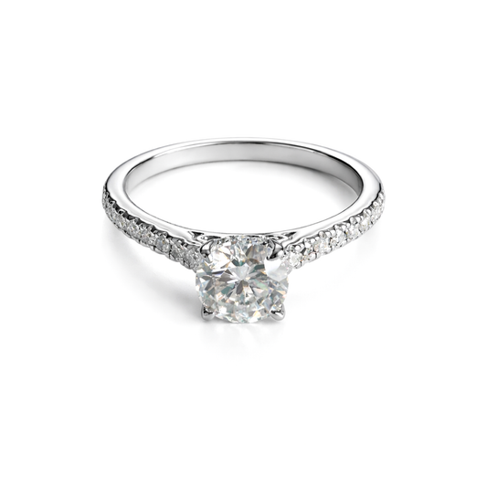 Pierścionek z Moissanitem 1 karat S925 Srebrne Damskie