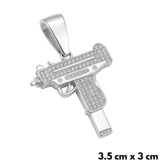 Zawieszka UZI Białe Złoto