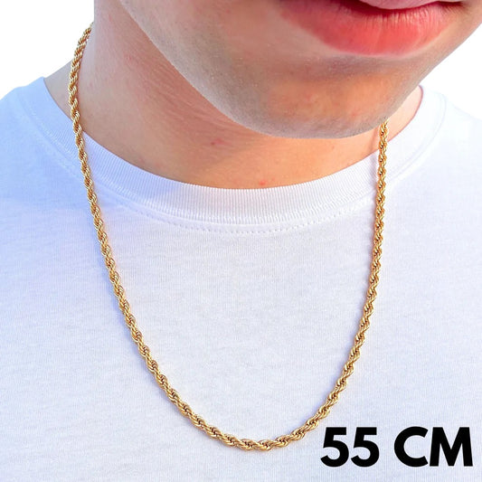 Łańcuch Rope Złoty - 4mm