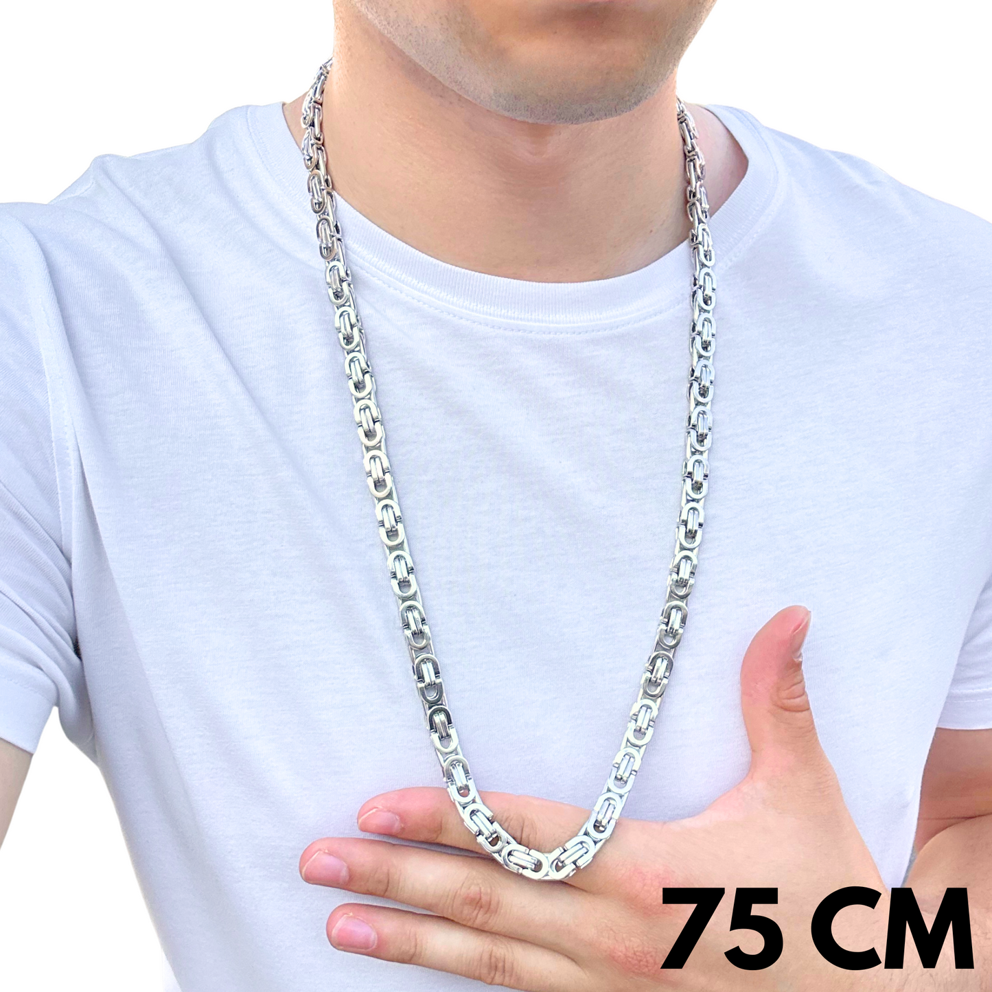 Łańcuch Szlachecki Białe Złoto - 8 mm