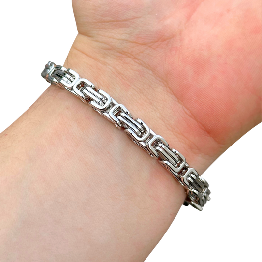 Bransoletka Królewska Białe Złoto - 6mm