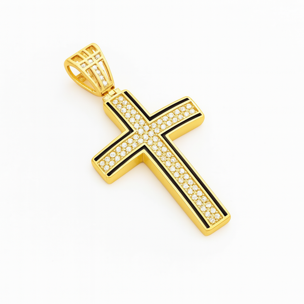 ZESTAW - Franco Złoty 4mm + Zawieszka Glory Cross Złota