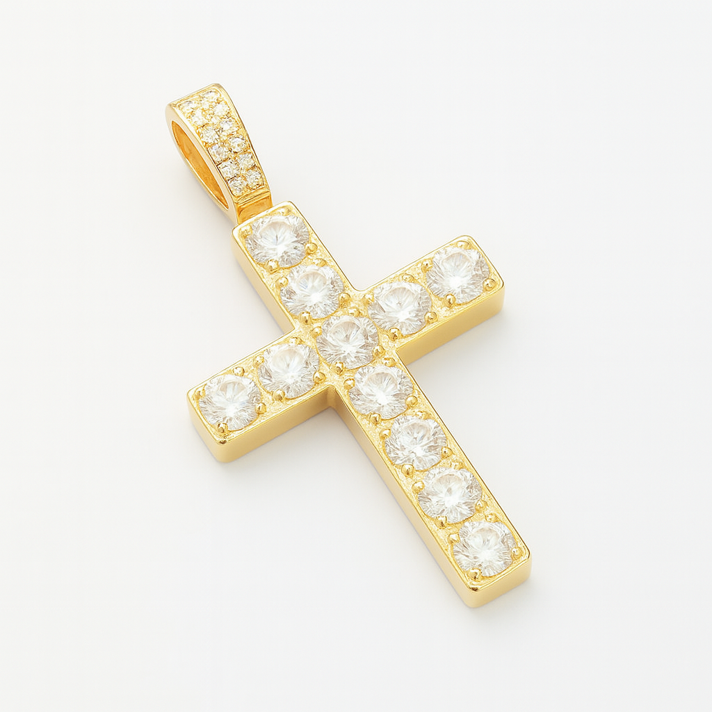 Diamond Cross Pendant Gold