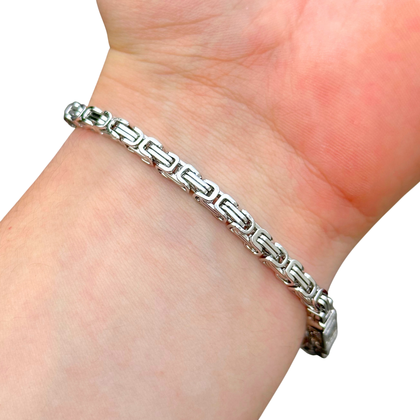 Bransoletka Królewska Białe Złoto - 4 mm