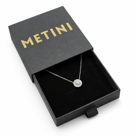 Naszyjnik Aura z Moissanitem 1 karat S925 Białe Złoto Damski