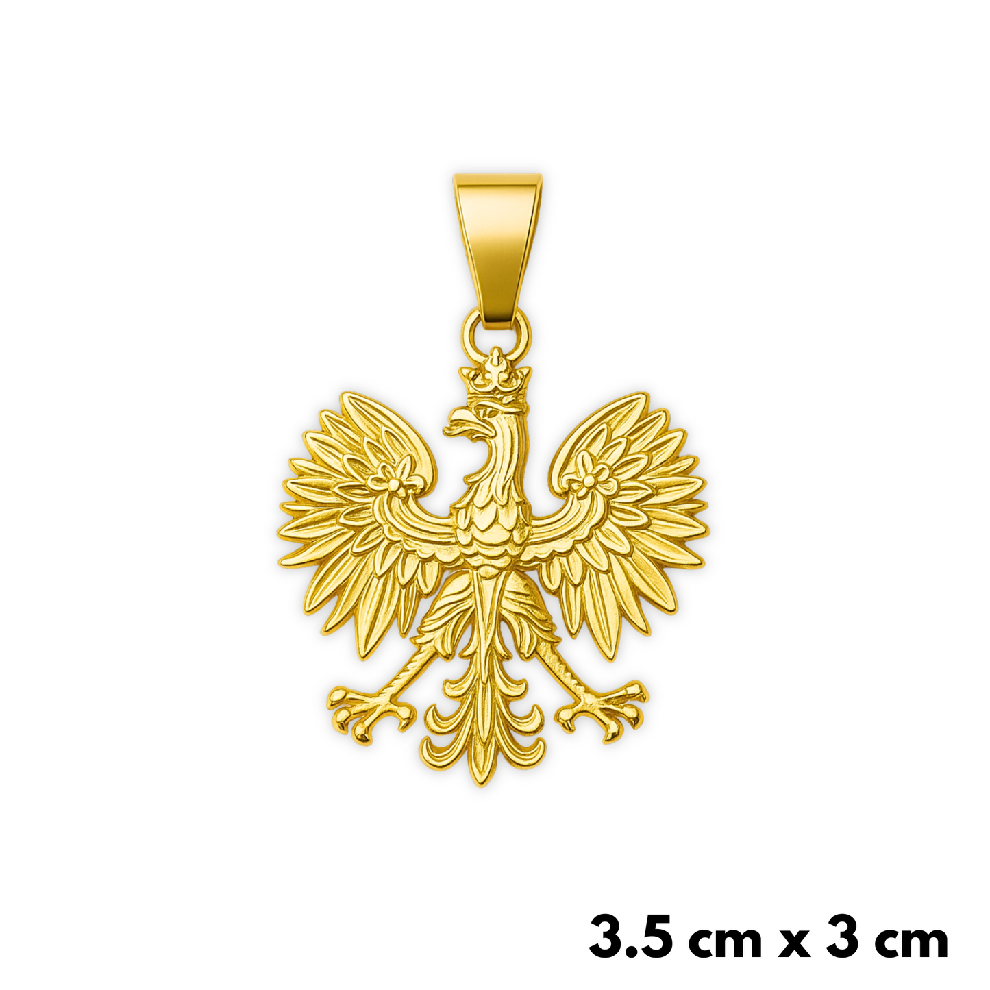 ZESTAW - Cesarski 6 mm Złoty + Zawieszka Orzeł Złota