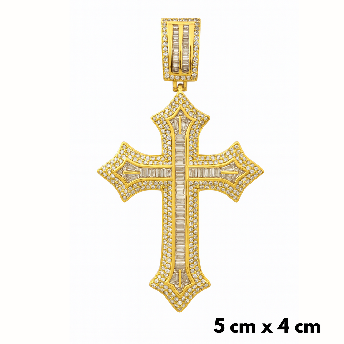 ZESTAW - Cuban Złoty 5mm + Zawieszka Classic Cross Złota