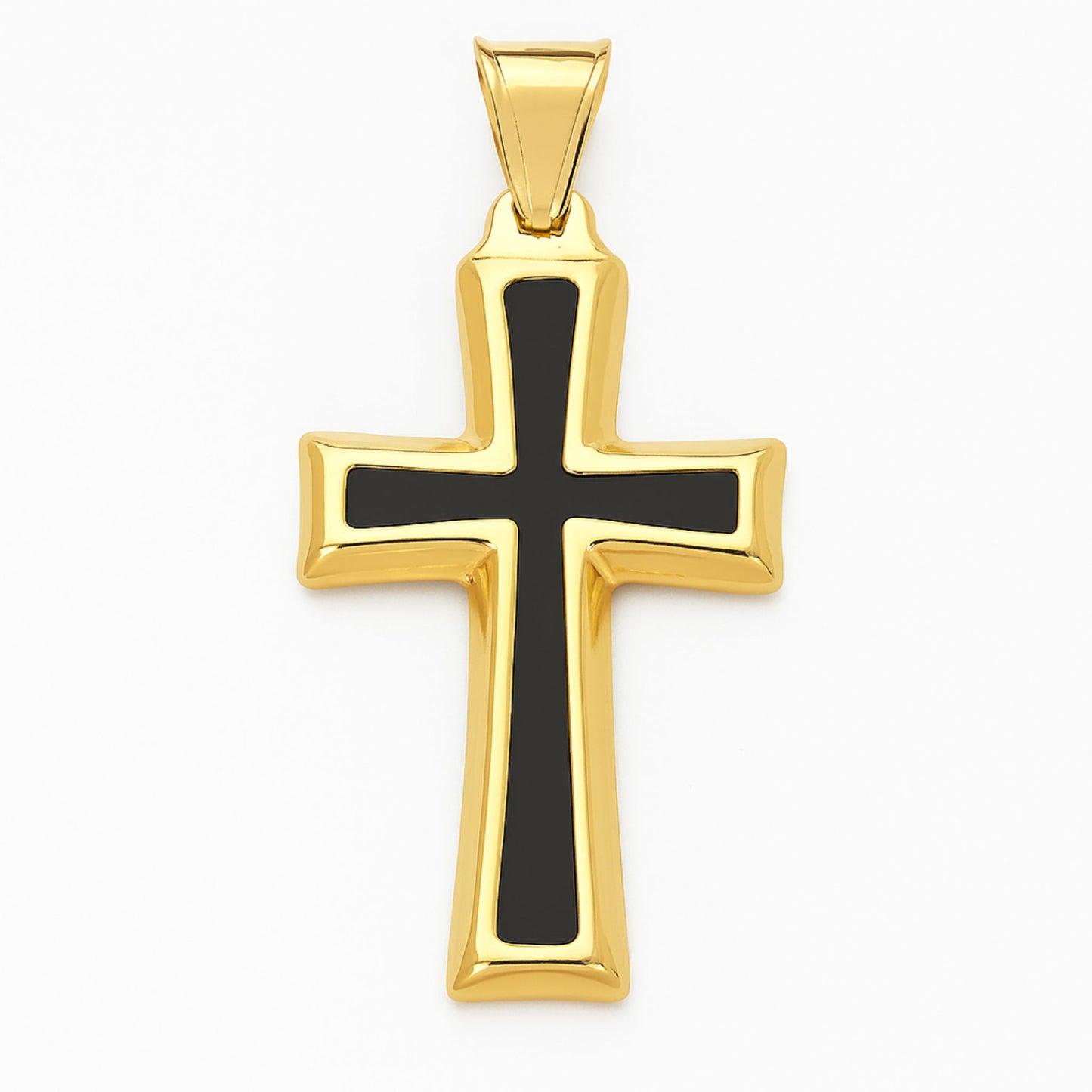 Black Cross Pendant Gold