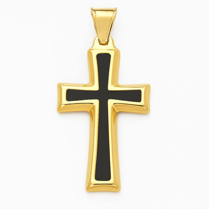 Black Cross Pendant Gold