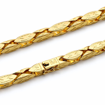 ZESTAW - Magnacki 7 mm Złoty + Zawieszka Jezus Diamond Crown Złota