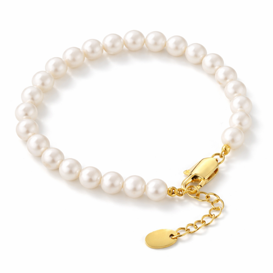 Bransoletka Perłowa Naturalna Damska Złota