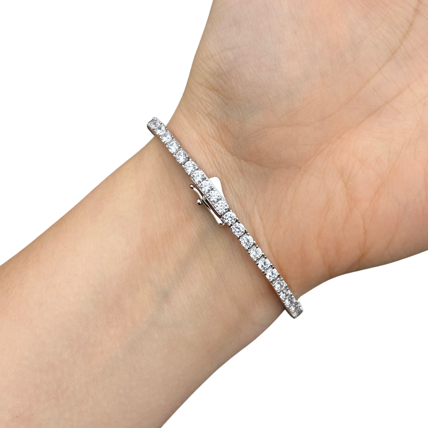 Bransoletka Tennis S925 Białe Złoto Damska - 3mm