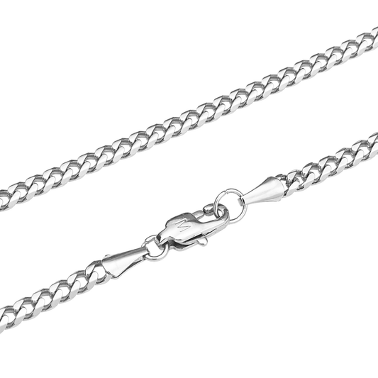 Łańcuszek Cuban Białe Złoto Damski - 3mm