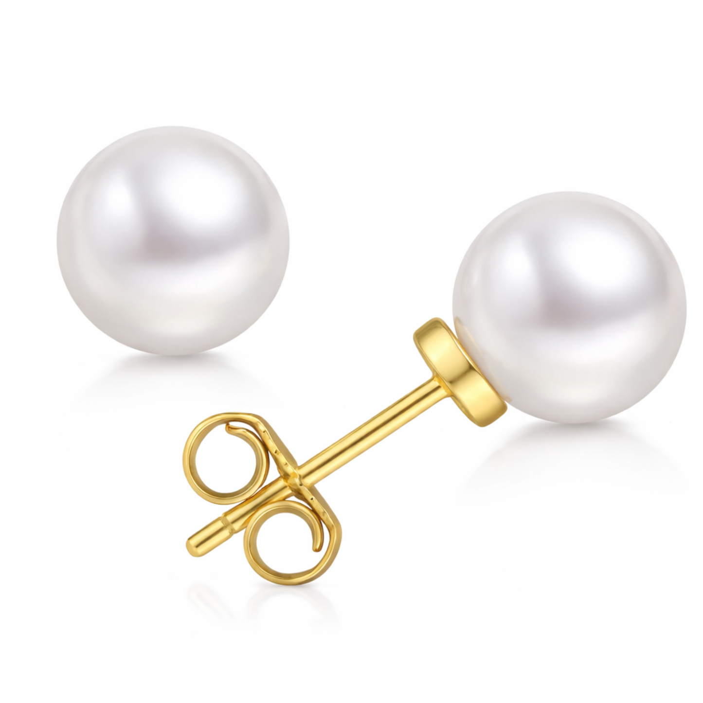 Kolczyki Perły Naturalne S925 Złote Damskie
