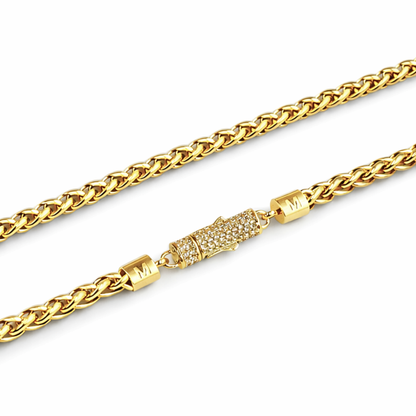 Łańcuch Pszenny Złoty Damski - 6mm