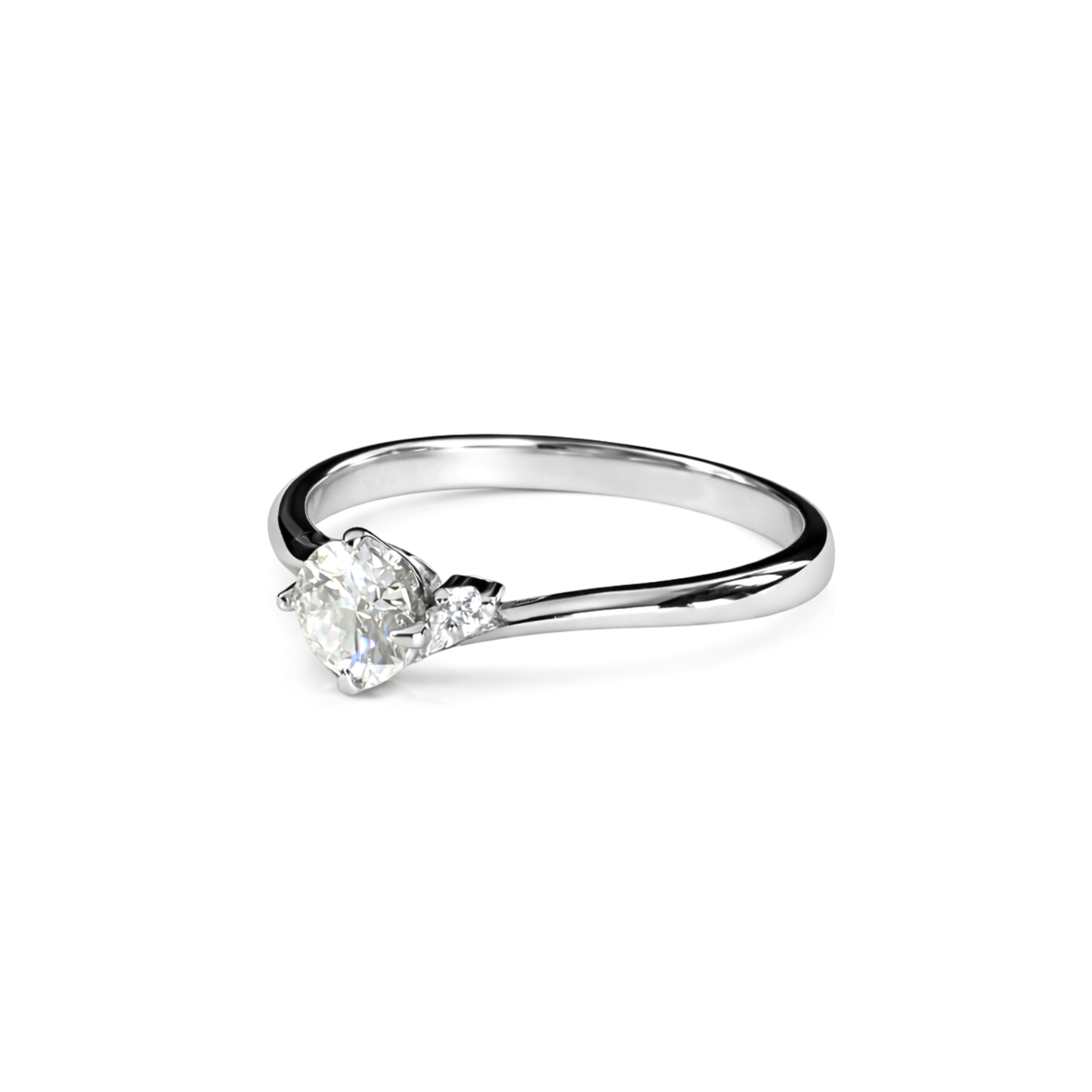 Pierścionek z Moissanitem 0.5 karata S925 Srebrne Damskie