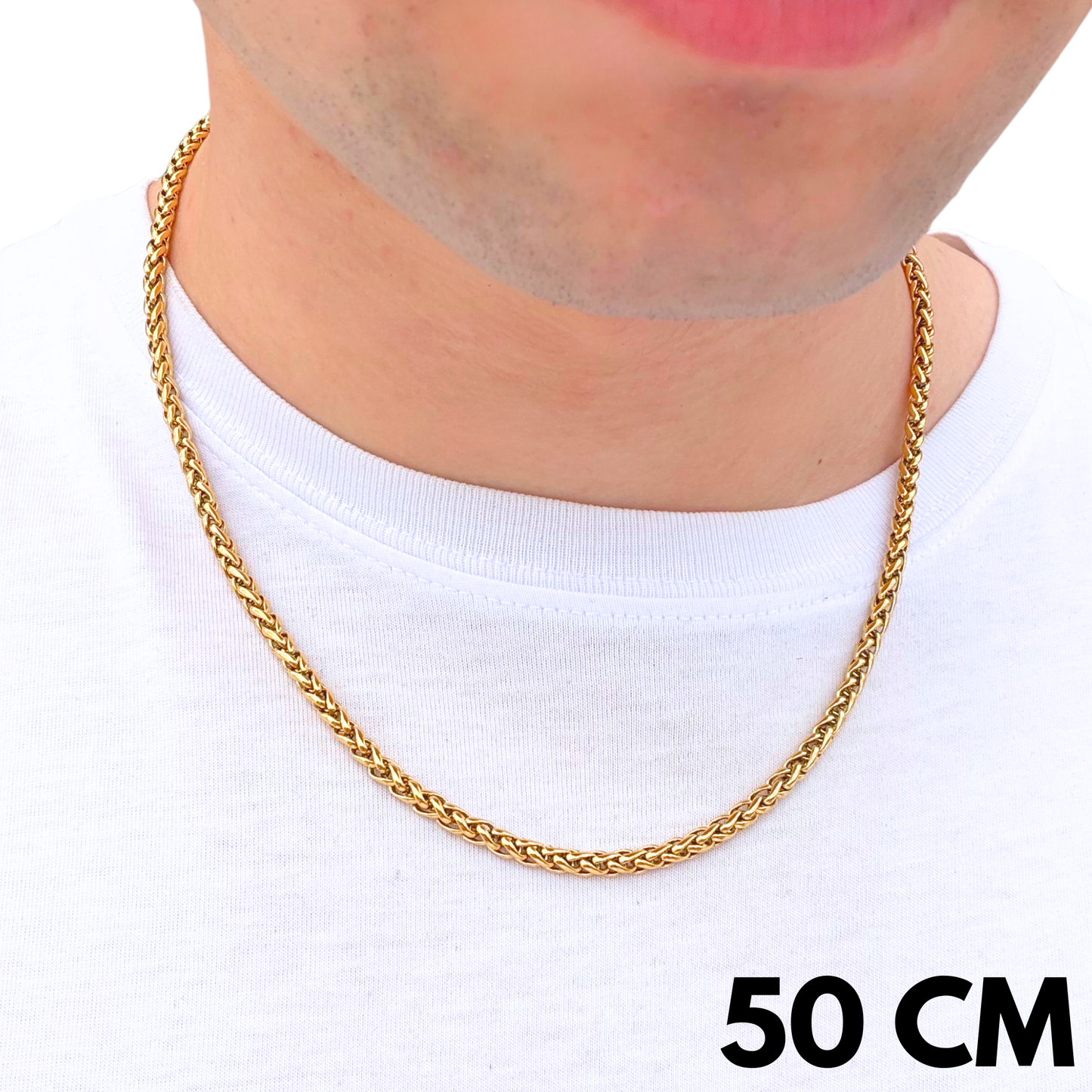 Łańcuch Pszenny Złoty - 4mm