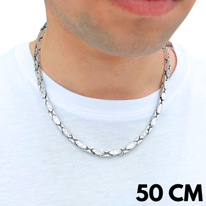 Łańcuch Magnacki Białe Złoto - 5mm