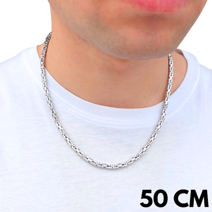 Łańcuch Cesarski Białe Złoto - 4mm