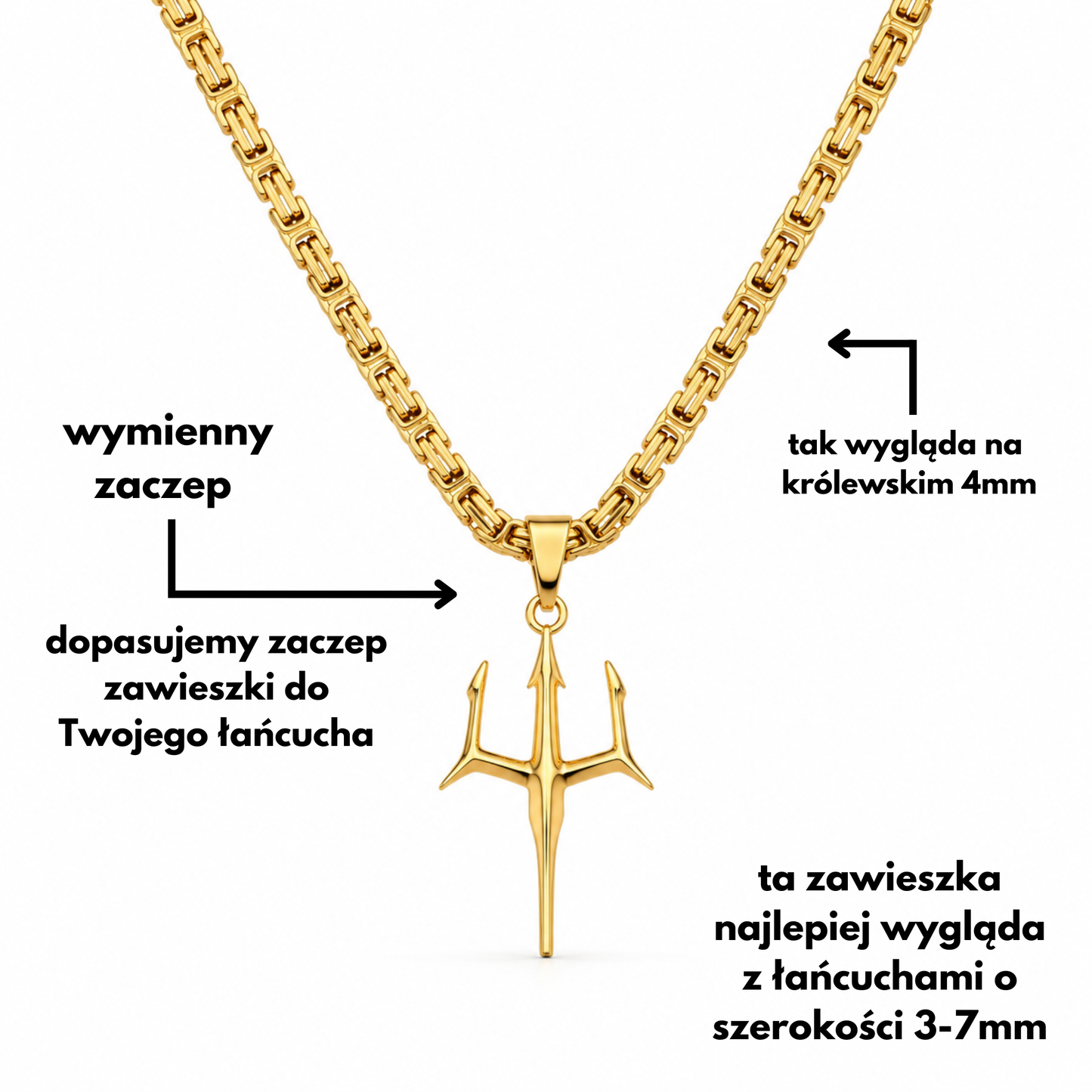 Zawieszka Trójząb Złota
