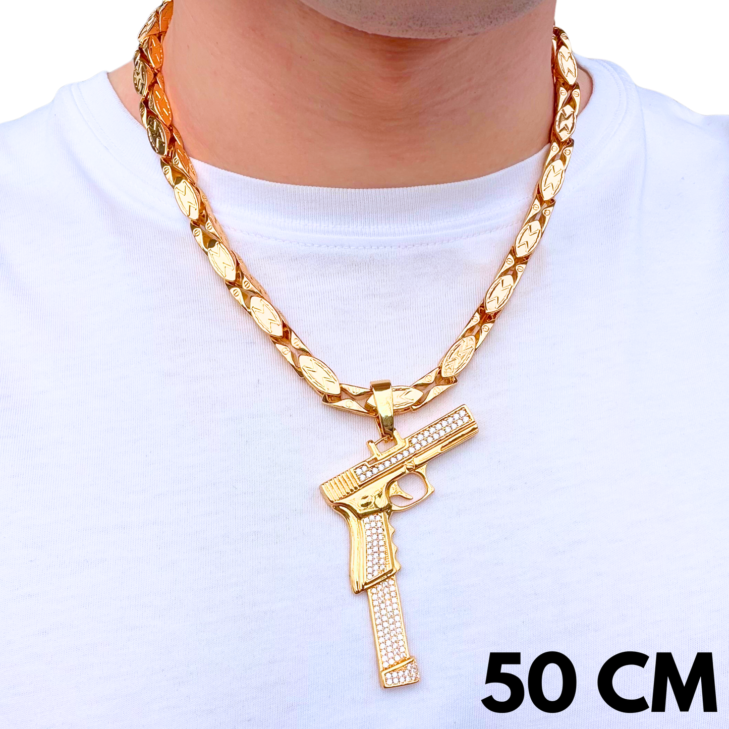 ZESTAW - Magnacki 7 mm Złoty + Zawieszka Glock Złota