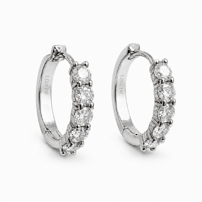 Kolczyki Diamond Hoop z moissanitem 2.0 ct S925 Białe Złoto Damskie