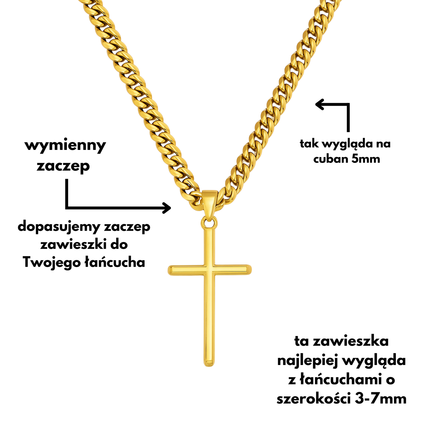 Zawieszka Simple Cross Złota