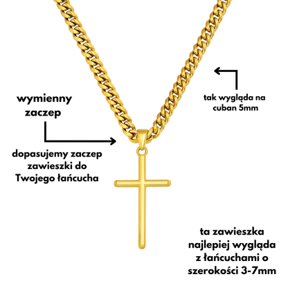 Zawieszka Simple Cross Złota