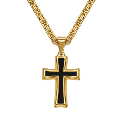 Zawieszka Black Cross Złota