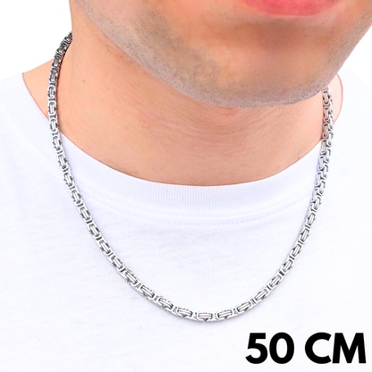 Łańcuch Królewski Białe Złoto - 4mm