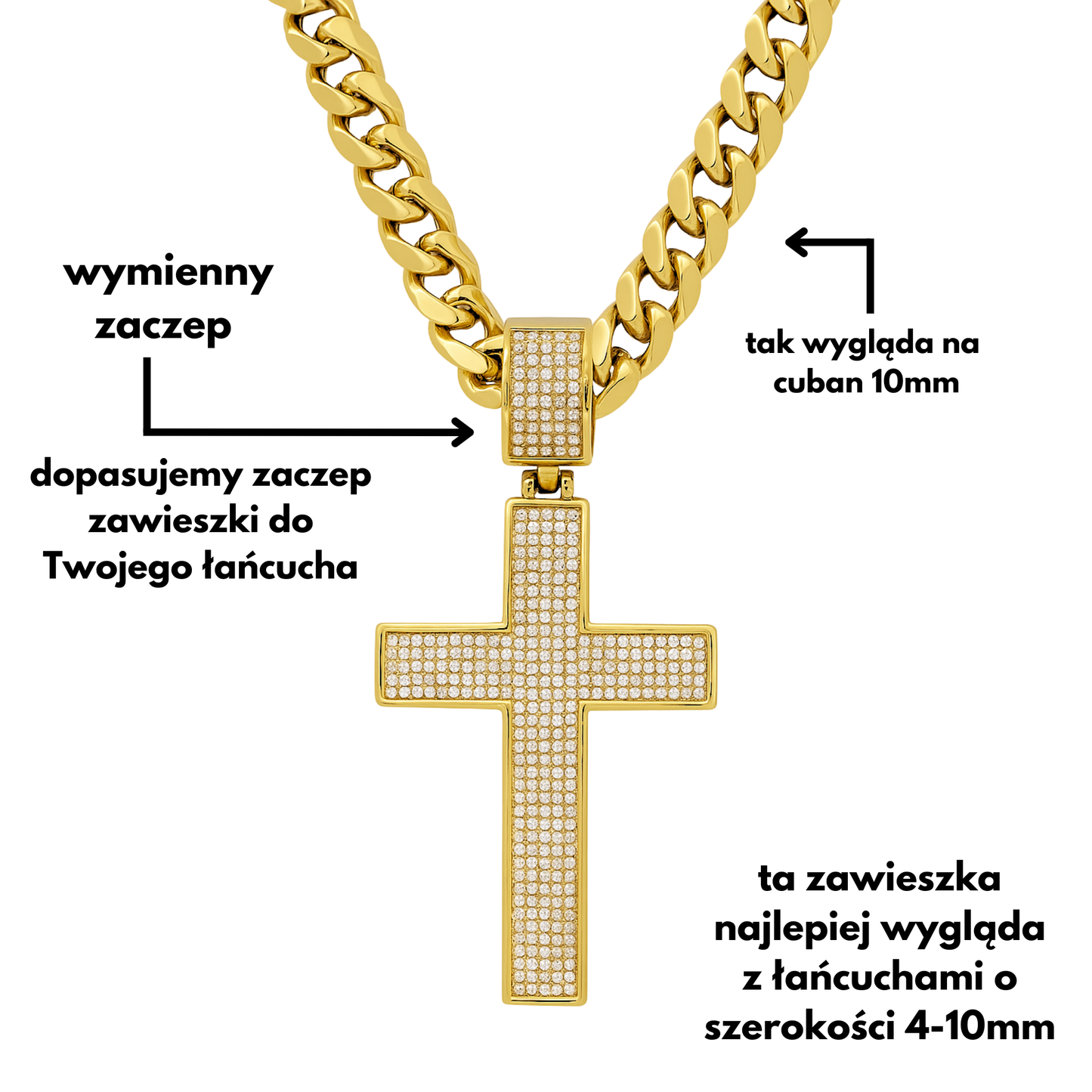 Zawieszka Unbroken Cross Złota